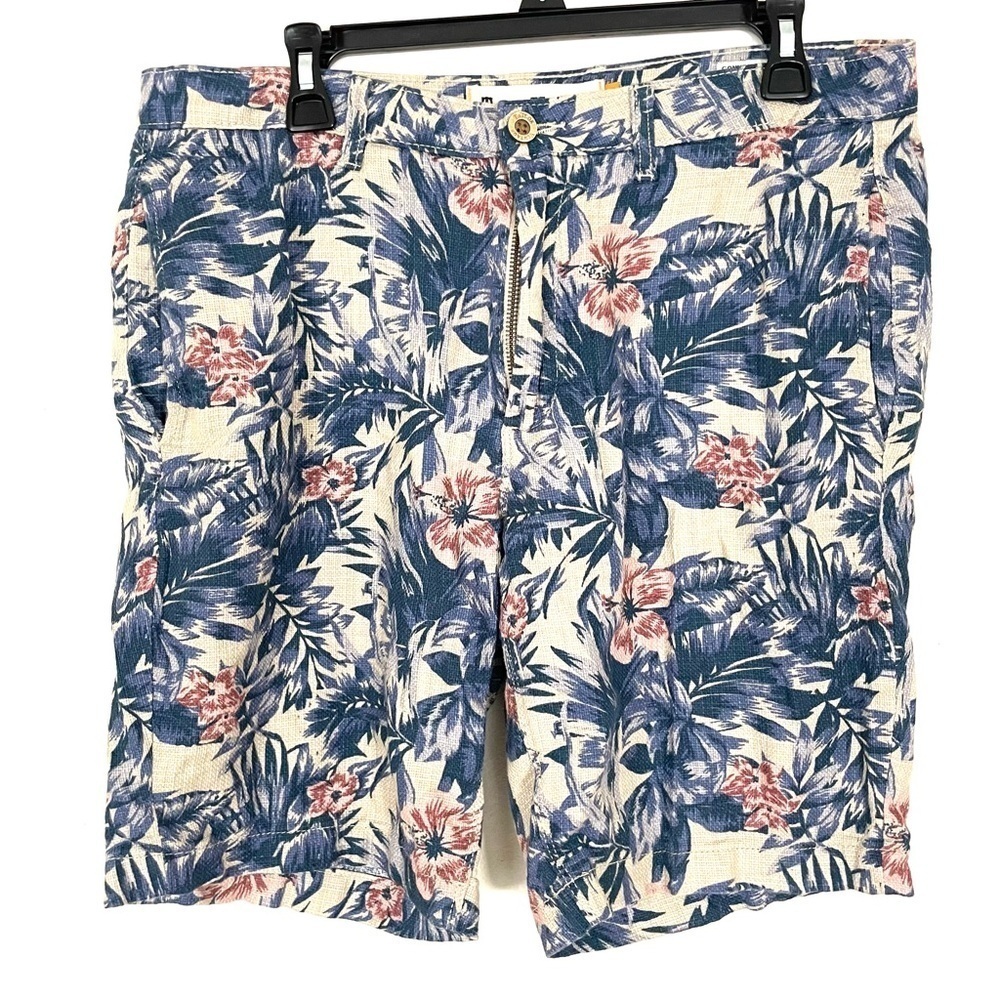 Tailor Vintage 33 x 9” Greenwich Slim Fit Tropical Shorts Cotton Linen Stretch